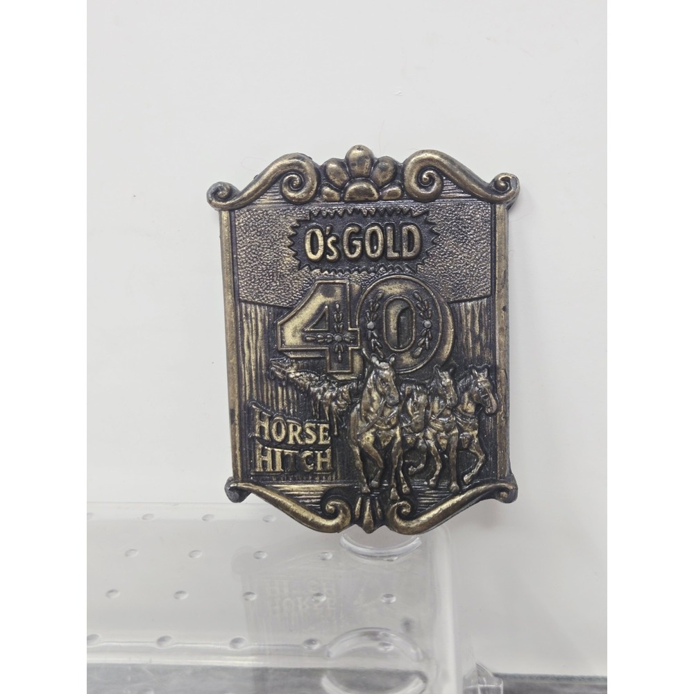 O's GOLD SEED Co 40 Horse Hitch Lewis‎ Buckles Chicago 1776-1976 BELT BUCKLE Ag